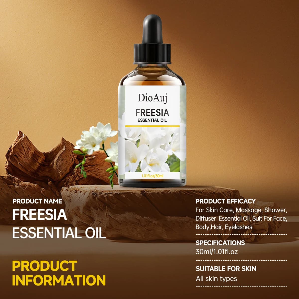 Huile essentielle de Freesia - parfum floral longue durée, hydrate et hydrate la peau, apaise et déteste l'esprit et le corps,