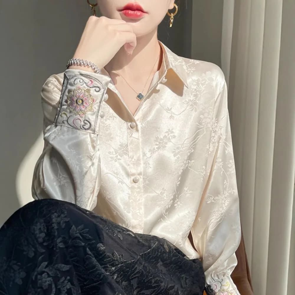 Printemps Vintage Blouse femmes vêtements femmes hauts chemise décontractée mode vêtements à manches longues Streetwear automne élégant Style ethnique
