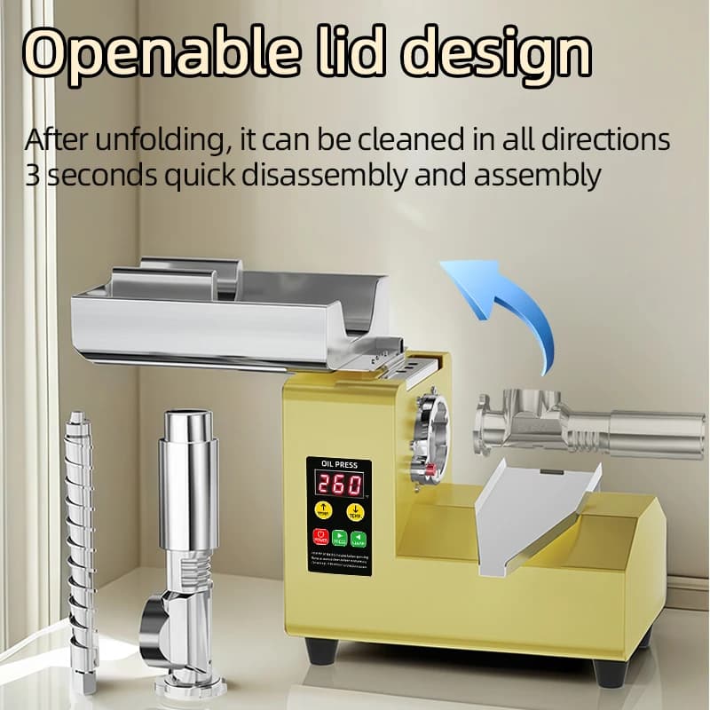 Machine à huile à pression froide/chaude, presse à huile électrique automatique à usage domestique, extracteur pour cacahuète/sésame/noix de coco/olive en acier inoxydable