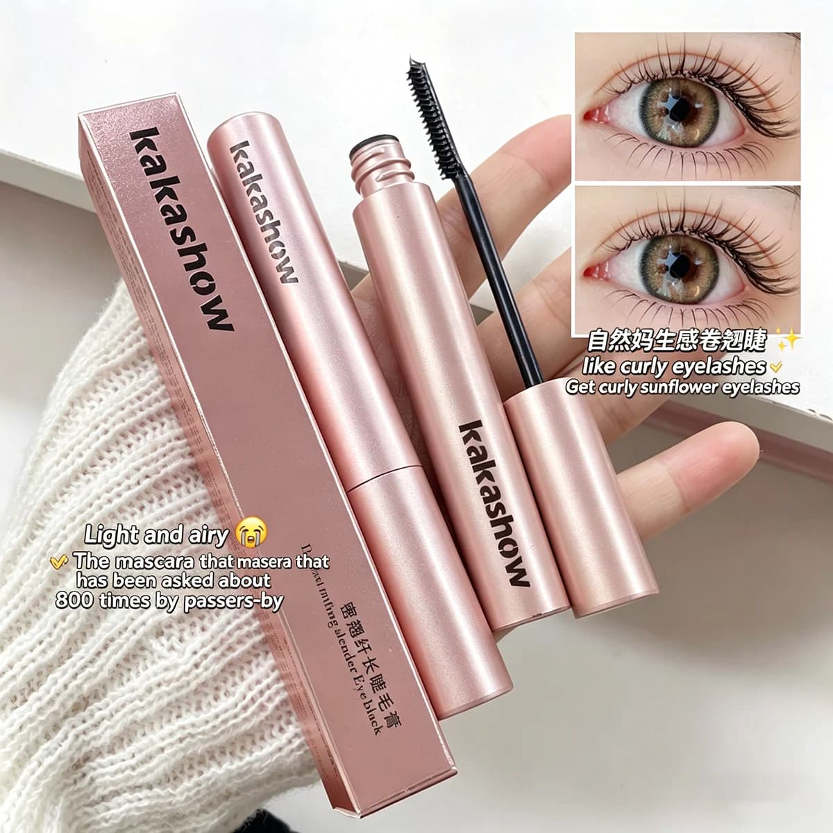 Mascara recourbant longue tenue, waterproof et résistant à la transpiration, sans grumeaux, effet cils naturels, parfait pour le maquillage quotidien
