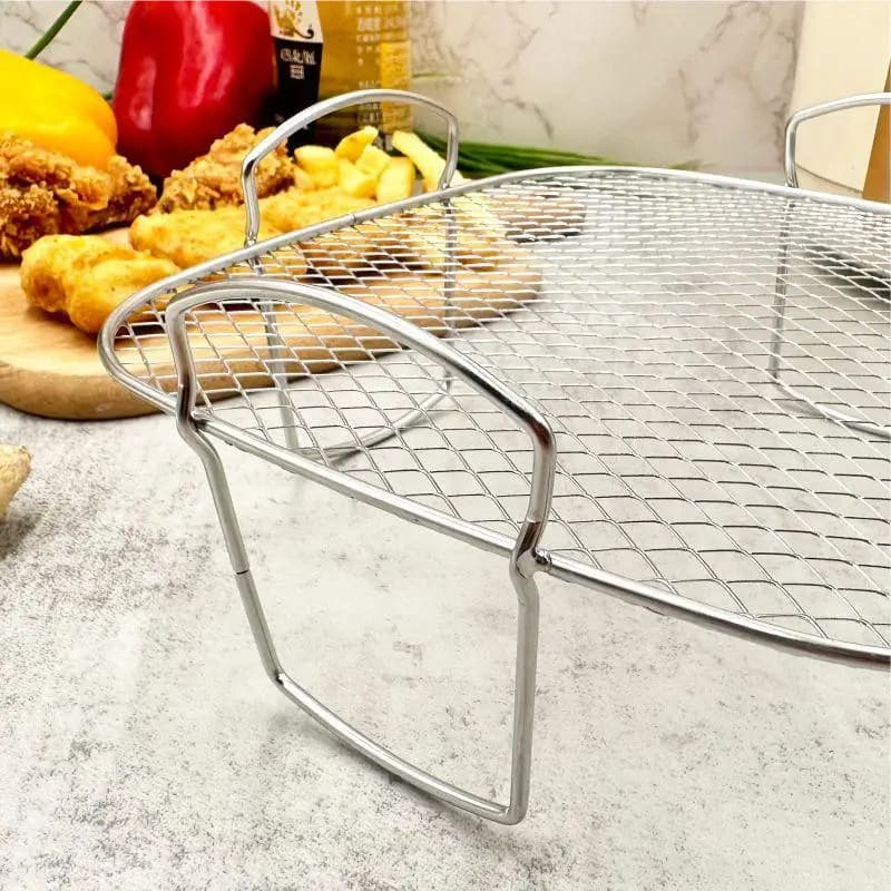 Grille de cuisson empilable en acier inoxydable pour friteuse à air et four