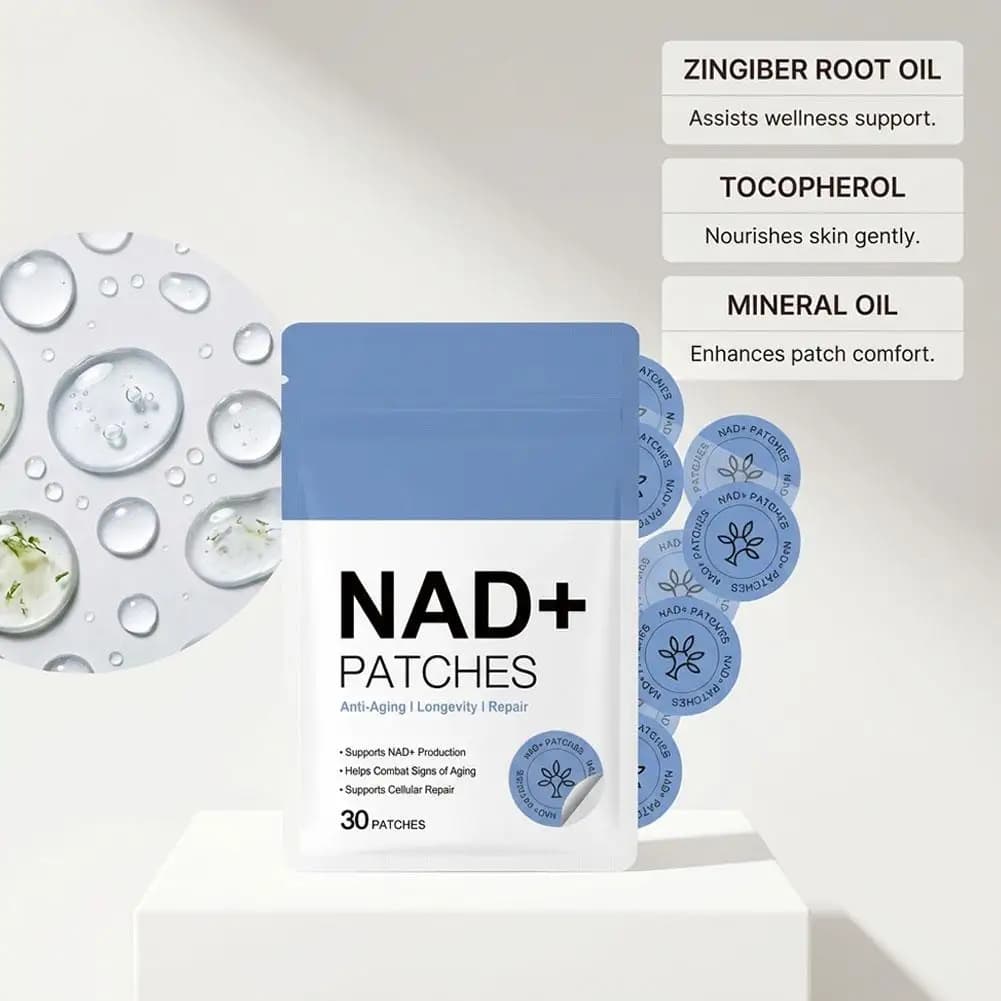 Patchs énergétiques transdermiques NAD+ 1/3/5/10 pièces, combattent les signes du vieillissement, favorisent la production de NAD, améliorent la réparation cellulaire pour une meilleure santé globale