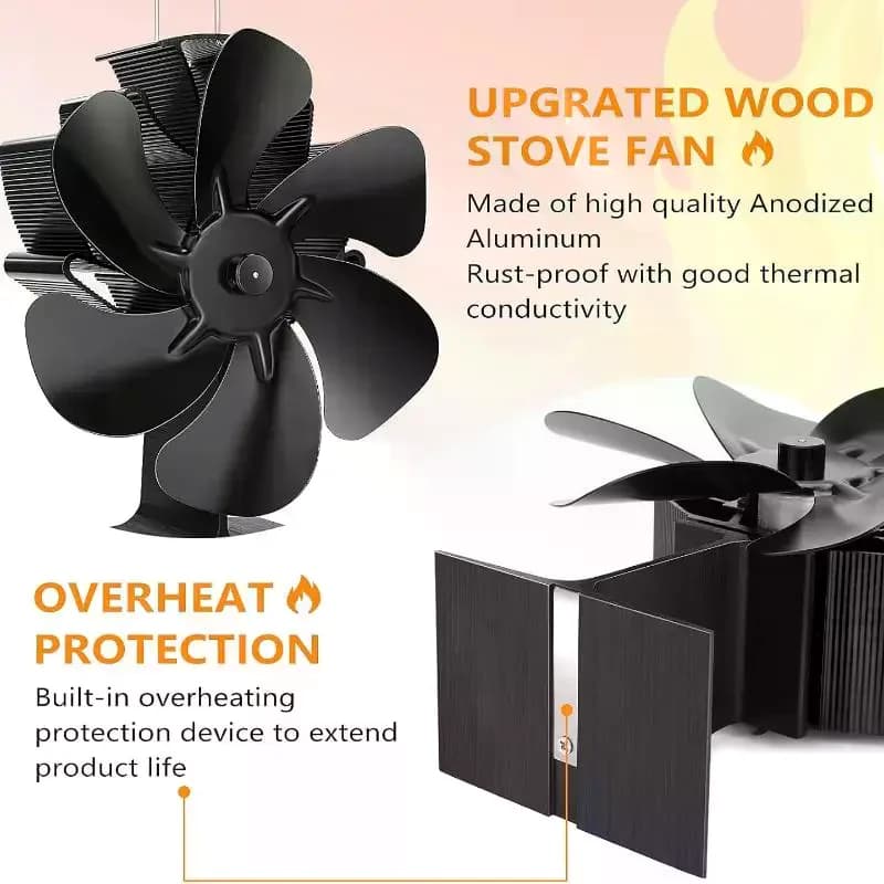 Ventilateur de cheminée à 6 pales