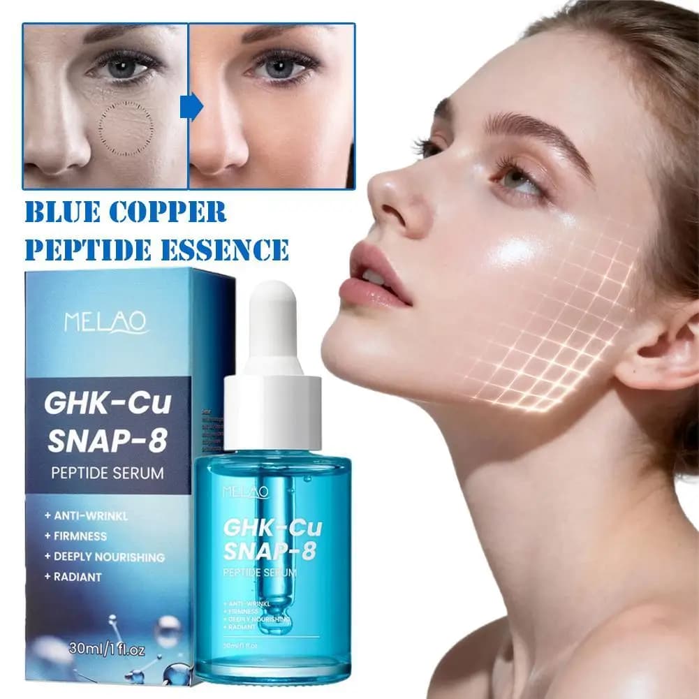 Sérum pour le visage au peptide GHK-Cu SNAP-8, huile essentielle hydratante au cuivre bleu, nettoyant hydratant, hydratation profonde, produit de soin de la peau