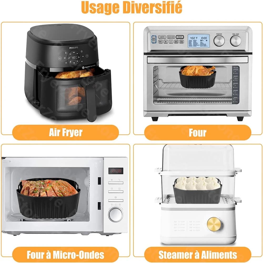 Moule carré pour friteuse à air de 23 cm, pour Philips série 2000 NA230/00 COSORI 5.5L/6L/6.2L, accessoires réutilisables pour friteuse à air