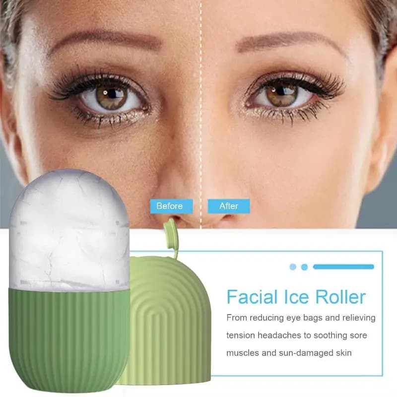 Rouleau de glace pour le visage, moule en silicone pour massage beauté, pour les poches sous les yeux, rouleau facial rétrécissant les pores, moule multifonctionnel