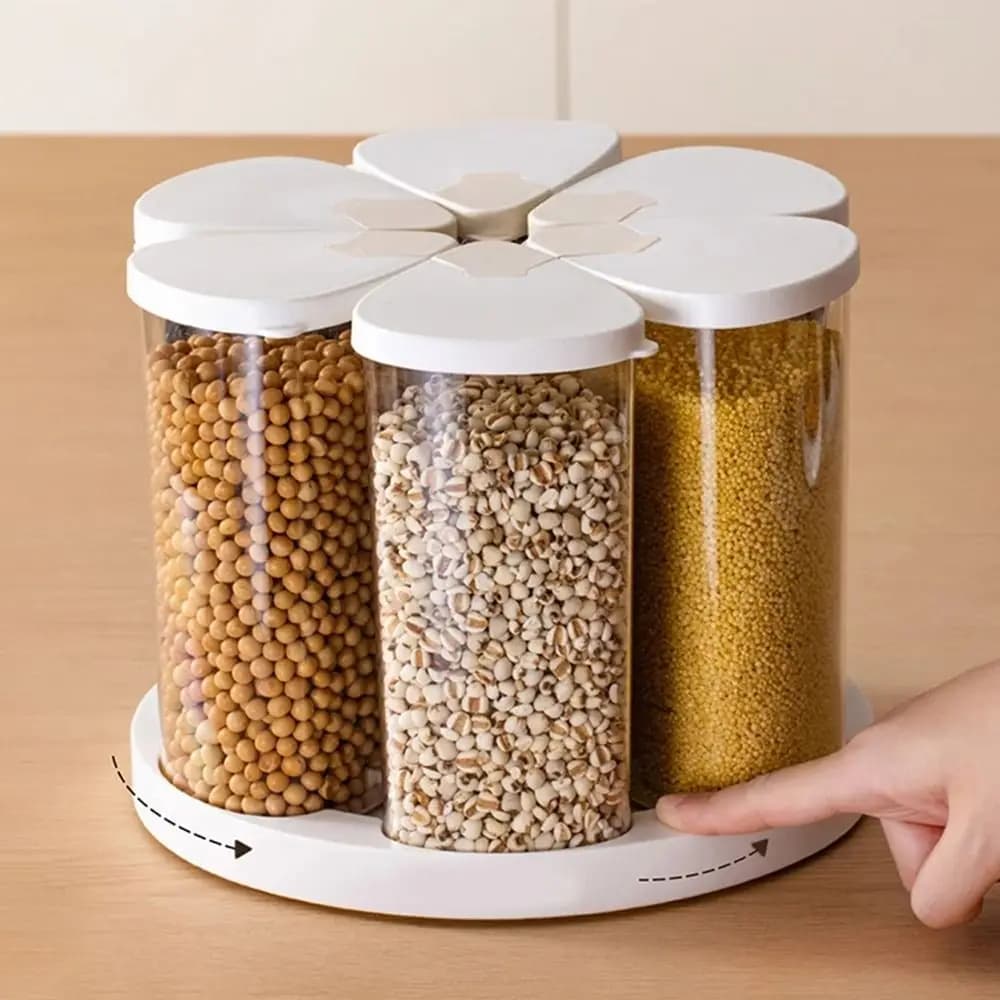 6 boîtes de stockage de céréales de qualité alimentaire à 6 compartiments