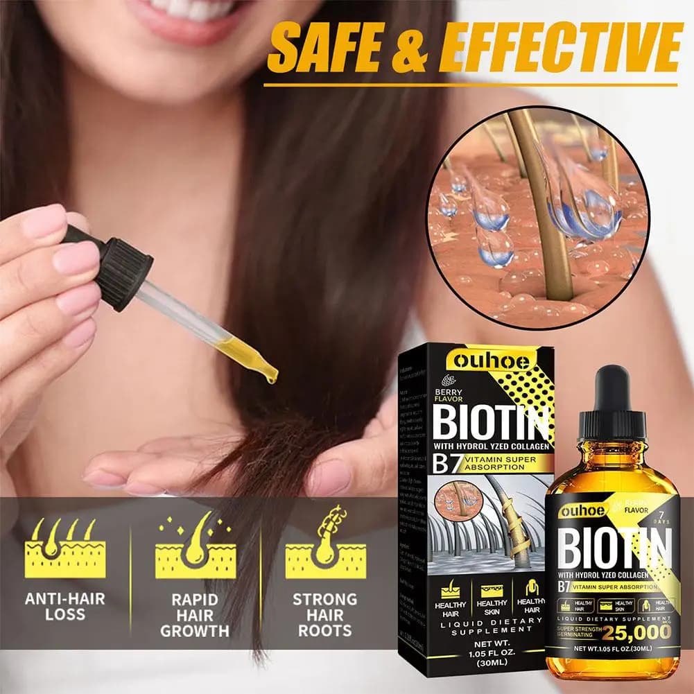 Sérum à l'huile de biotine pour la repousse rapide des cheveux, liquide de traitement pour l'amincissement des cheveux, anti-chute de cheveux pour femmes et hommes, Pro O5T7, nouveau, 2023