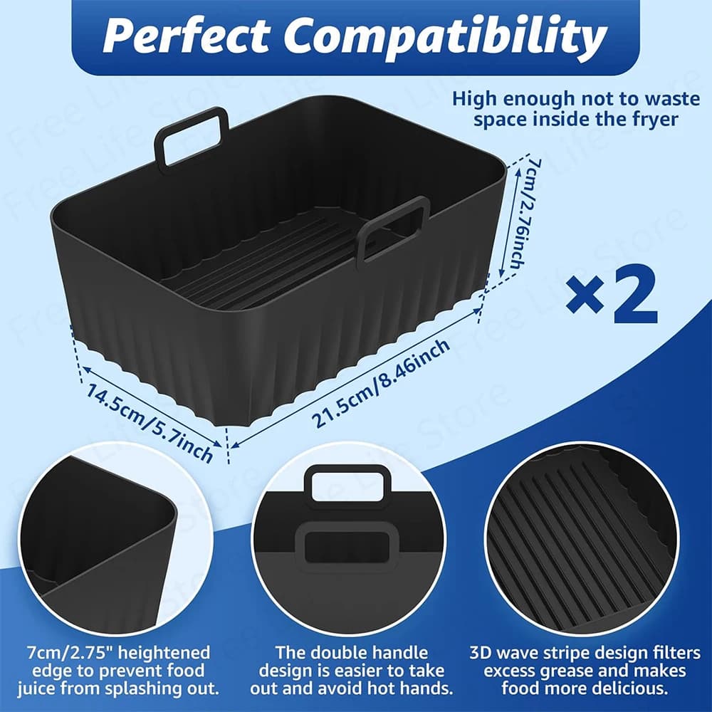 Accessoires de friteuse à Air pour Ninja Foodi double Zone DZ201 DZ401 AF300 AF400 7,6l-9,5l panier en Silicone/tasse à muffins/support de barbecue/gants ﻿