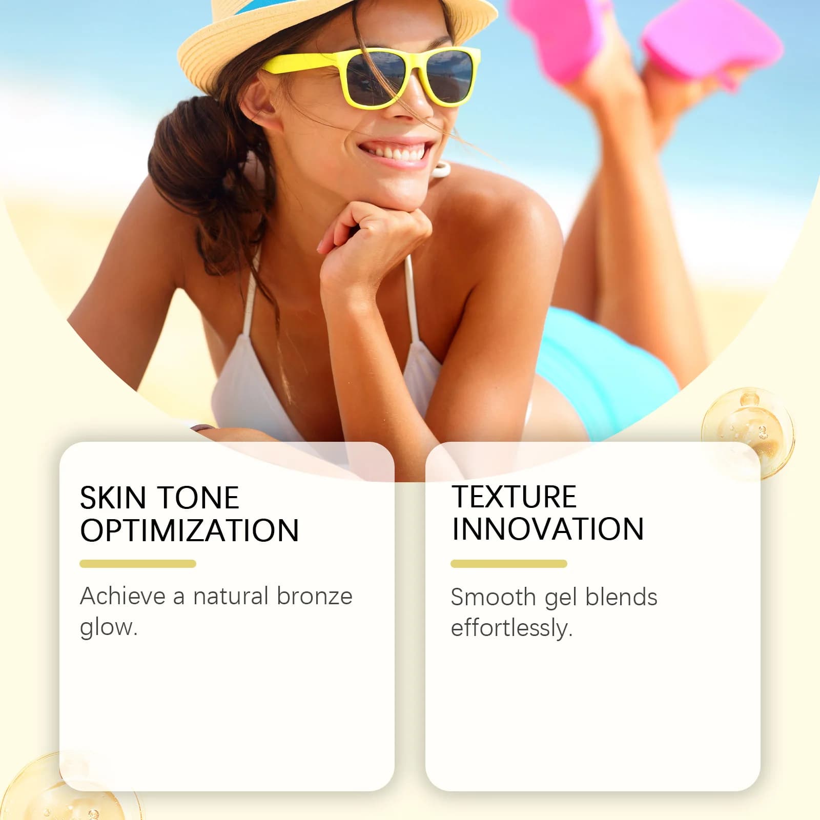 Gel de bronzage carotte hydratant léger à absorption rapide Gel bronzant