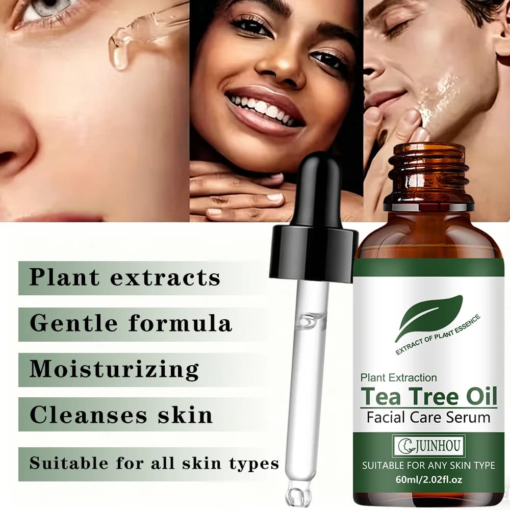 Sérum hydratant pour le visage à l'huile de thé vert JUINHOU, nettoie/propulse la peau, réduit l'apparence des taches brunes, des décolorations