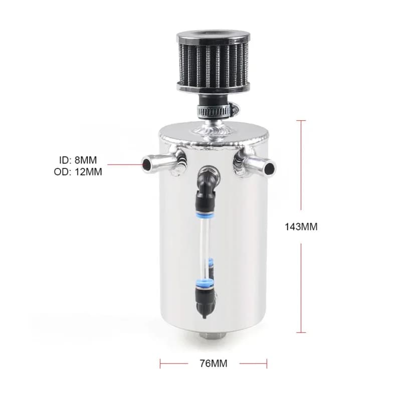 Réservoir de reniflard universel de 0,5L avec filtre de reniflard de 12mm, récupérateur d'huile