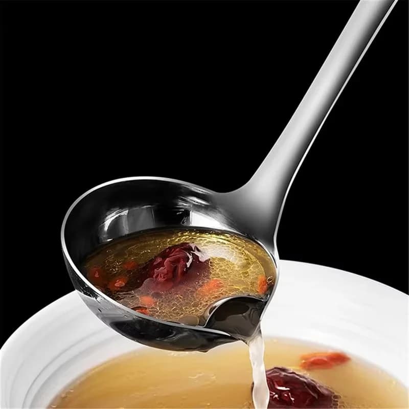 Séparateur d'huile louche à soupe piège à graisse en acier inoxydable longue cuillère passoire