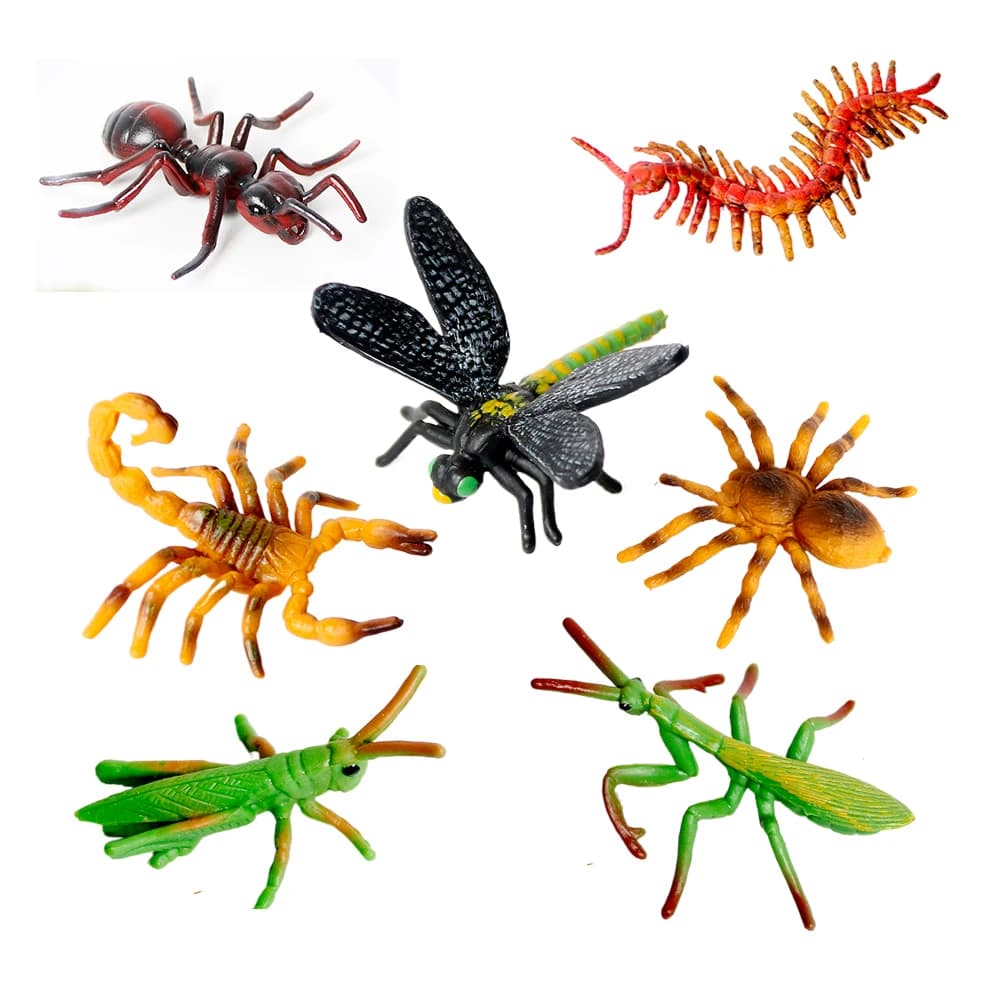 Jouet d'insecte figurines d'insectes miniatures Figurines d'animaux coccinelle abeille araignée modèles figurine d'action animaux en plastique jouets pour enfants