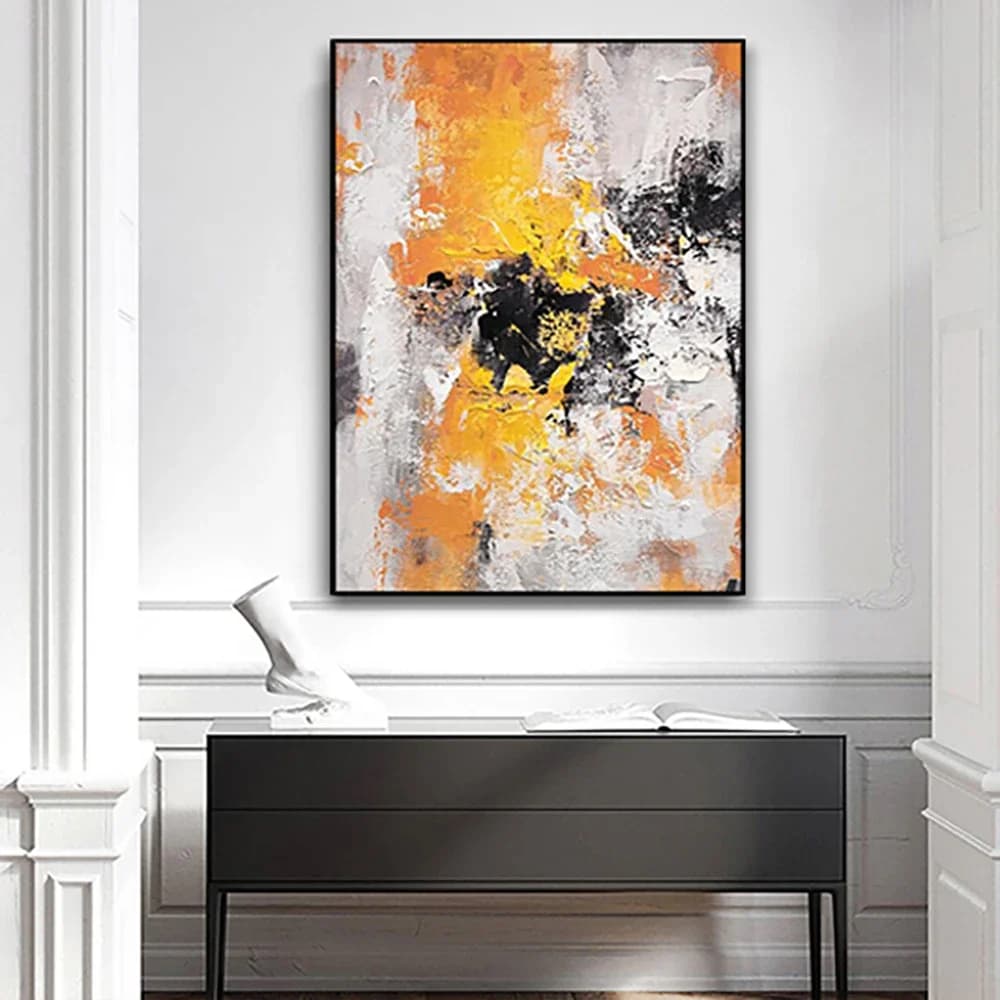Peinture à l'huile abstraite sur toile faite à la main, art mural moderne, grande taille, décoration de salon de coutumes, rapBergame