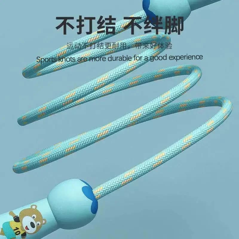 Cordes de Sport réglables en coton pour enfants, Fitness, joli dessin animé, poignée en bois naturel, conception de filet