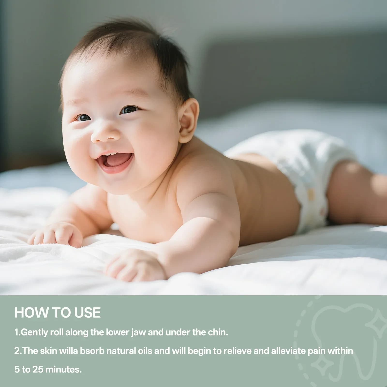 Rouleau de soulagement des gencives pour bébé bio 10 ml - Avec huile d'arbre à thé et vitamine E, massage doux pour les gencives sensibles, à partir de 3 mois+