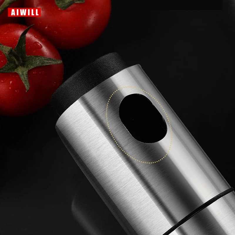 AIWILL 100ML acier inoxydable pulvérisateur d'huile d'olive vaporisateur bouteille vaporisateur cuisine huile de cuisson Spray BBQ huile peut 1 pc