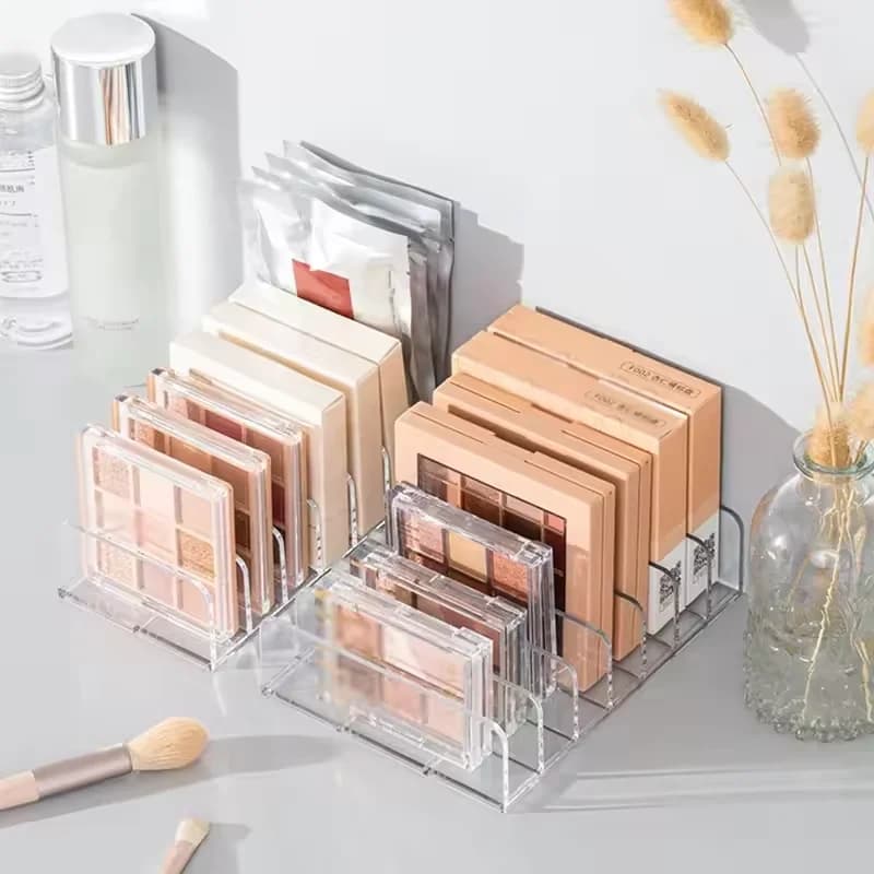 Boîte de rangement de maquillage, étagère de rangement transparente à 7 compartiments, affichage multi-cellules pour cosmétiques, fard à joues, fard à paupières, gain de place, Durable