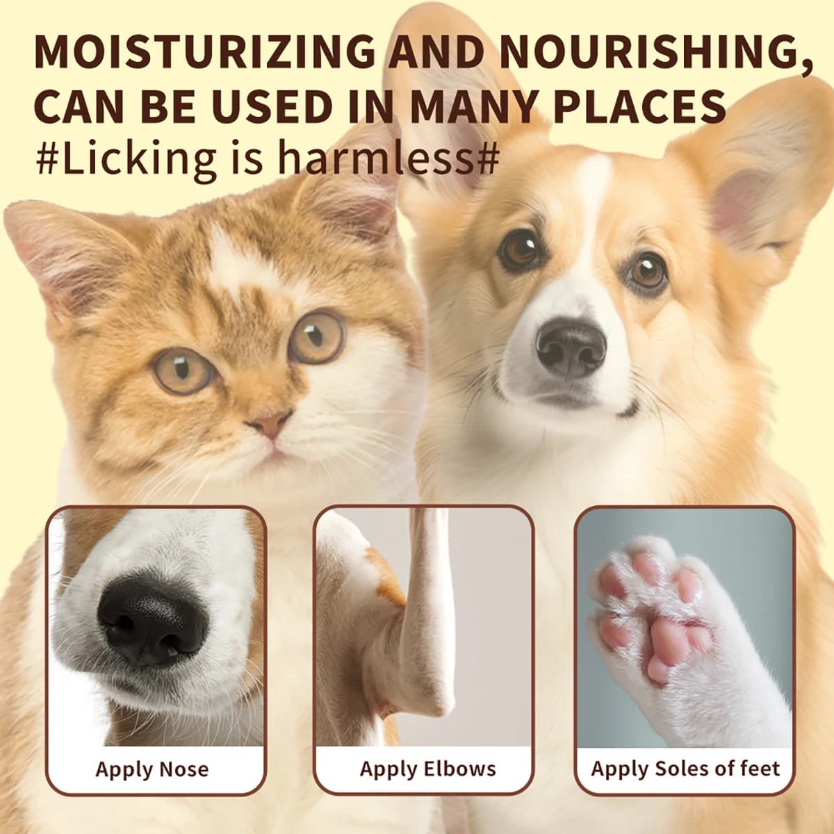 Baume pour pattes de chien à l'huile de coco, cire pour pattes et nez, sûr à lécher, hydratant apaisant, réparation des pattes sèches et gercées pour chiens et chats, pour la chaleur du pavé