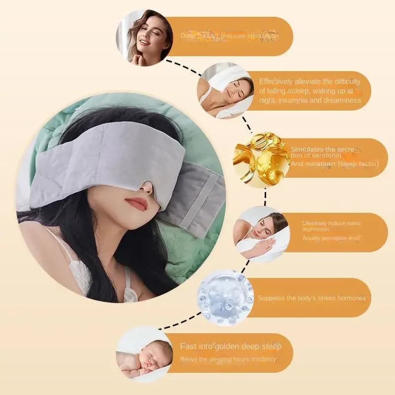 Masque pour les yeux par gravité pour sommeil profond, blocage de la lumière, réduction du bruit, bandeau pour dormir, aide à la sieste confortable, outil de Relaxation pour dortoir de bureau