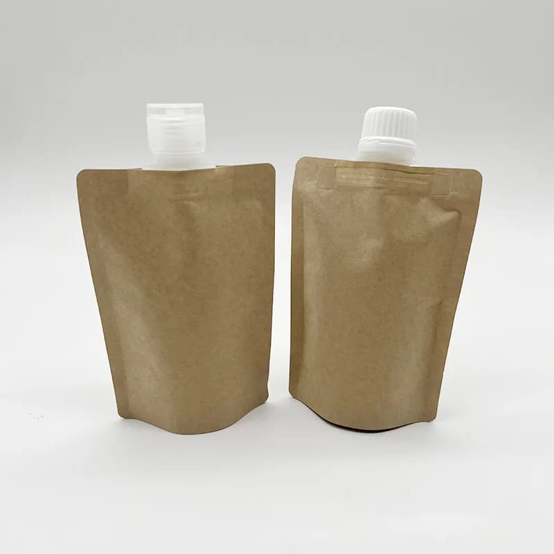 Pochette à bec en papier Kraft 50ml 100ml, 50 pièces, pour boissons liquides, sac d'emballage jetable, Sachet d'échantillon de maquillage cosmétique