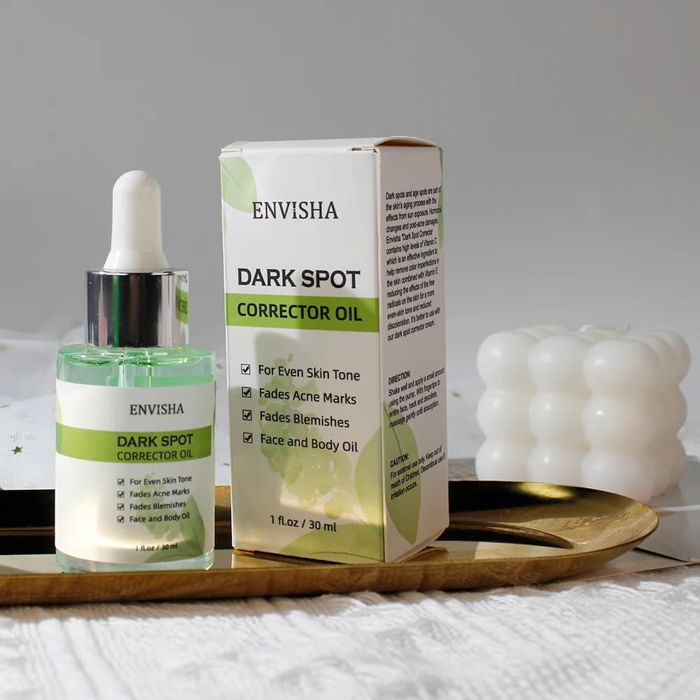 ENVISHA-Huile essentielle blanchissante pour les taches de rousseur, sérum de soin pour la peau du visage, élimine les taches foncées de mélanine, éclaircit, anti-âge, rétrécissement des pores