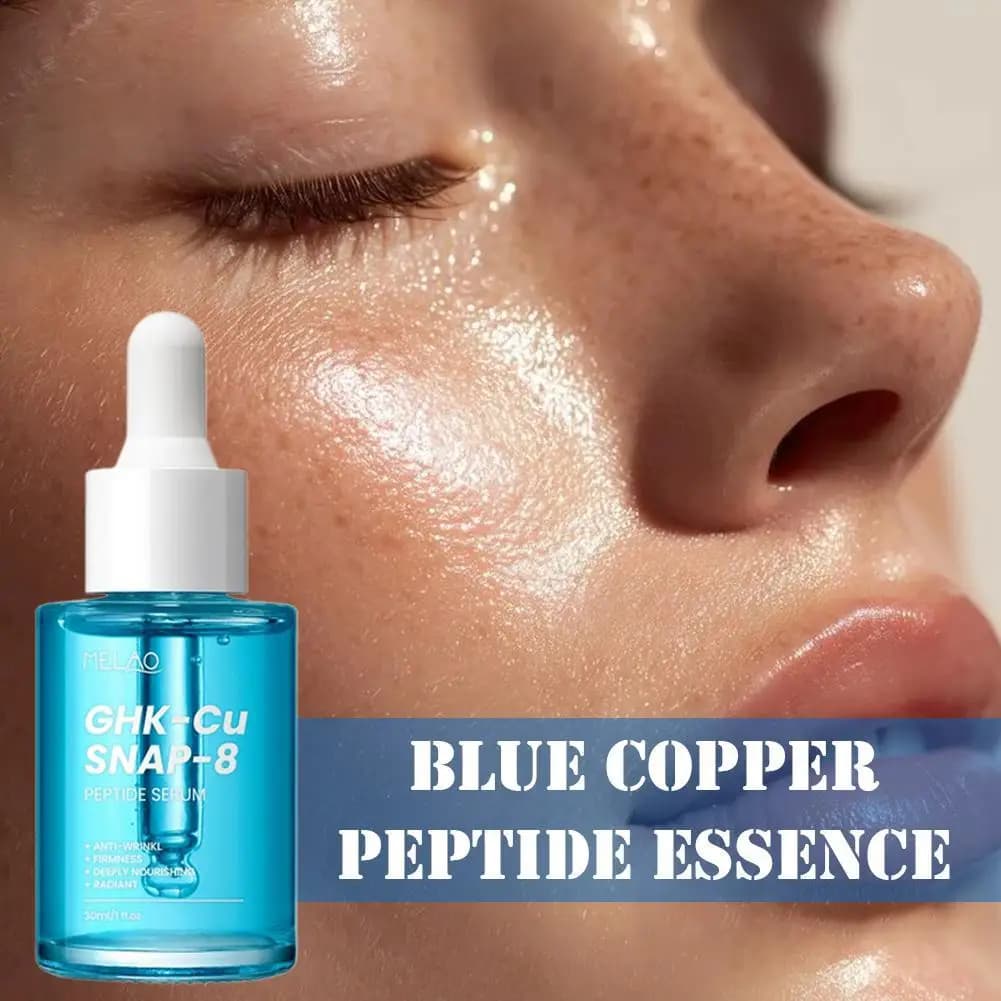 Sérum pour le visage au peptide GHK-Cu SNAP-8, huile essentielle hydratante au cuivre bleu, nettoyant hydratant, hydratation profonde, produit de soin de la peau
