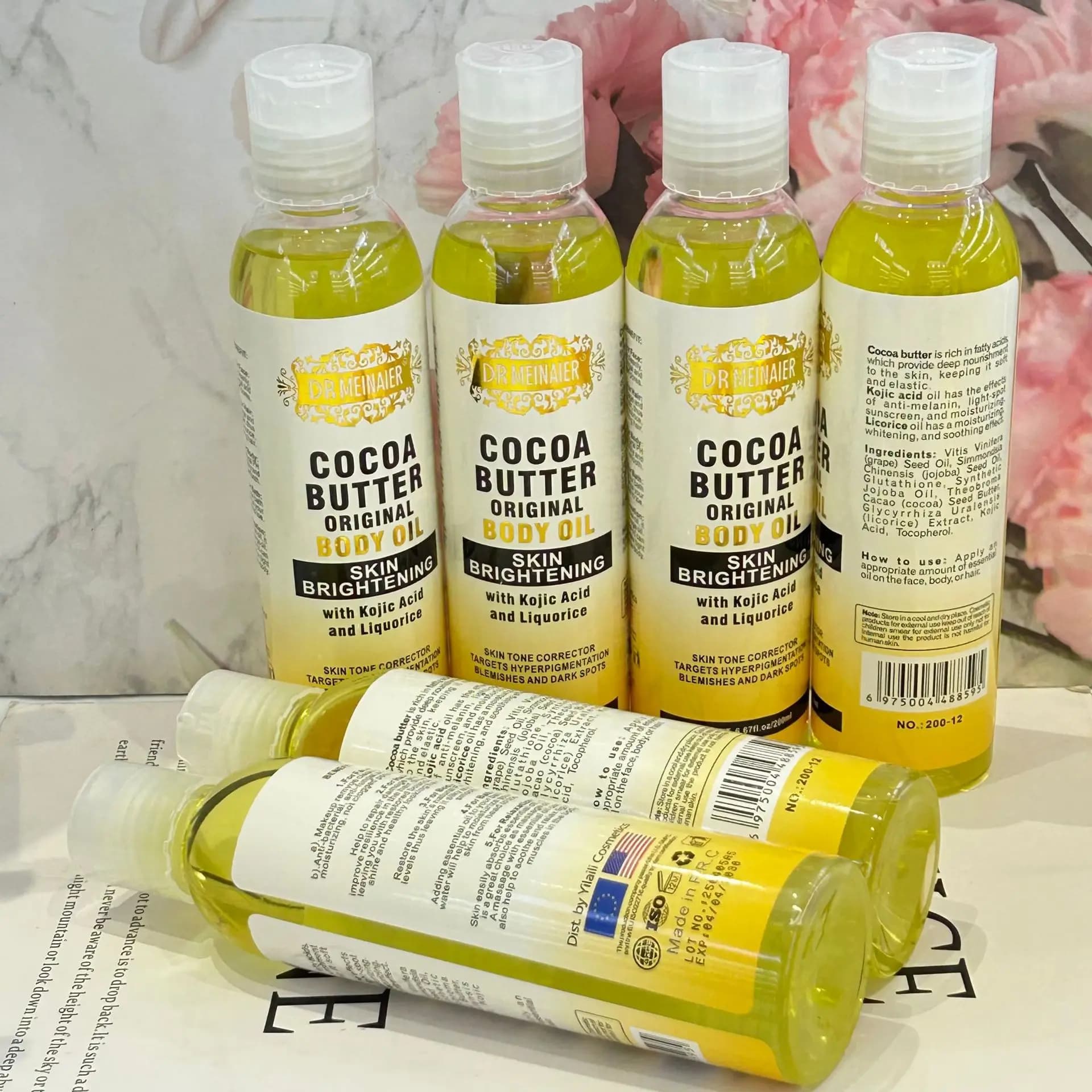 Huile de soin pour le corps au beurre de cacao, 118ML, hydrate et nourrit la peau, huile essentielle pour tout le corps de grande capacité