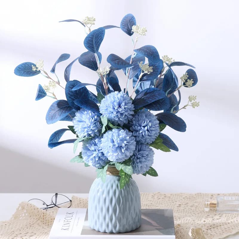 Bouquet de fleurs artificielles d'eucalyptus 45cm
