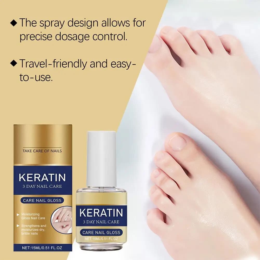 Huile de soin des ongles à la kératine 15 ml, soin 3 jours, renforce, hydrate les ongles secs et cassants, traitement nourrissant doux et brillant