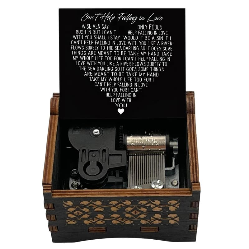 Boîte à musique classique « Can't Help Falling In Love » – 14 secondes, 18 notes – Décoration de bureau, ornements, cadeaux pour festivals et fêtes ﻿