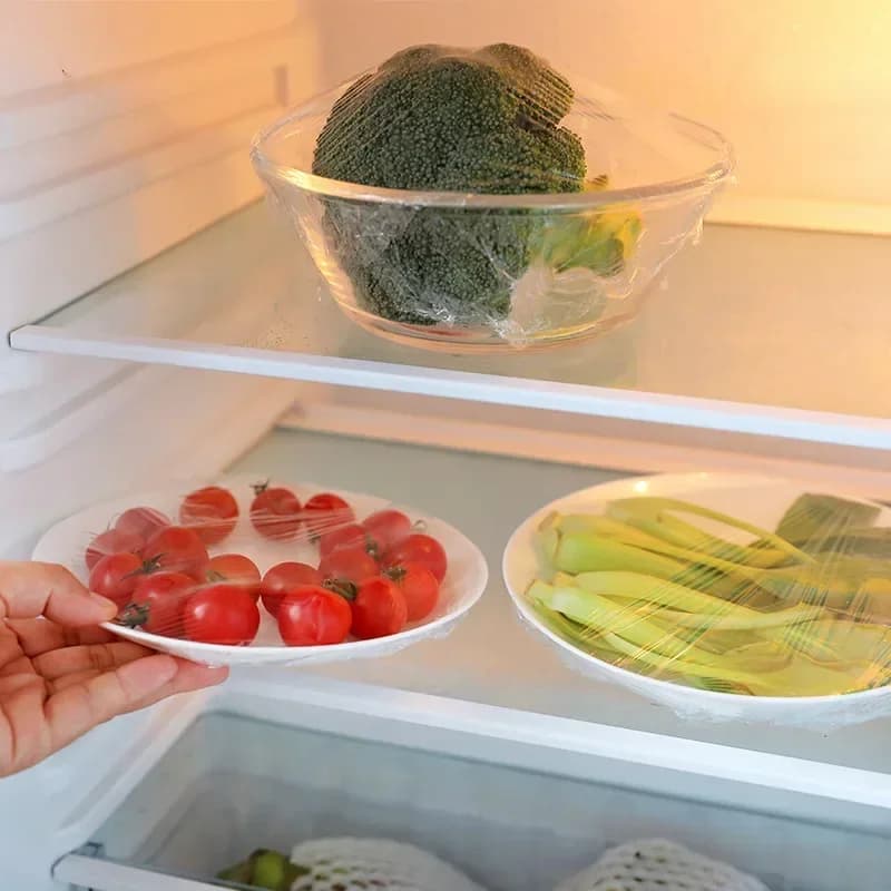 Rouleaux d'emballage alimentaire PE transparents 30/50M, Film jetable de conservation de la fraîcheur pour le réfrigérateur de cuisine et le stockage des aliments