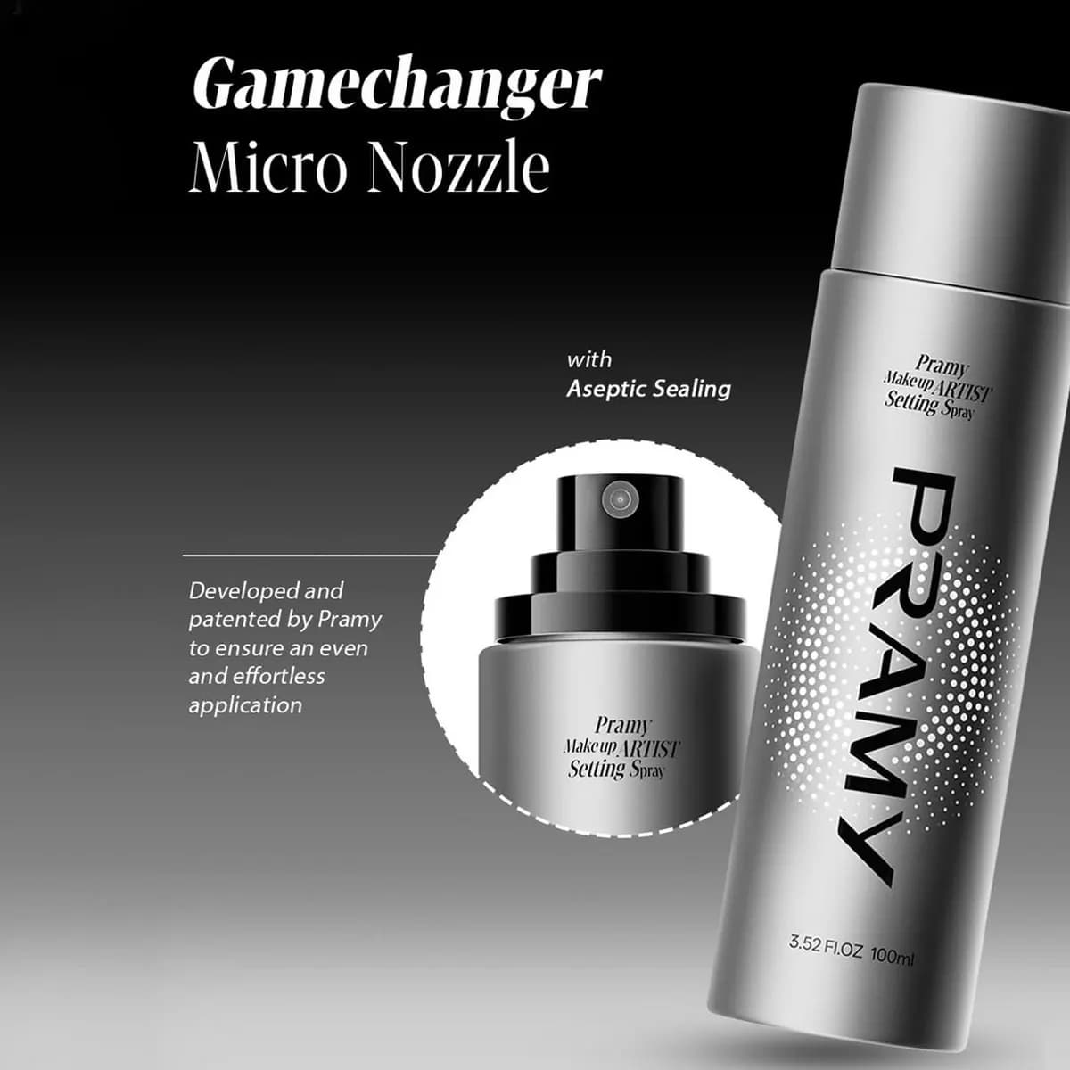 Spray Fixateur de Maquillage Pramy 100ML, Anti-transfert et Contrôle du Sébum, Fini Non-Épaississant et Léger, Indispensable pour les Maquilleurs Professionnels