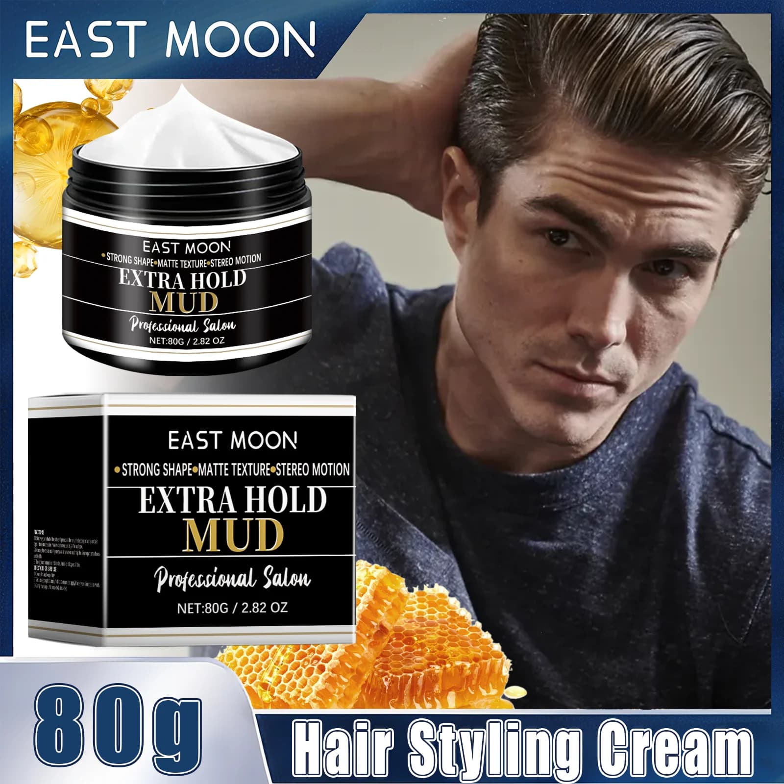 Cire coiffante pour hommes, forte tenue, réduit les frisottis, finition mate, douceur longue durée, Non collant, Tome Flyaways, Gel coiffant pour hommes