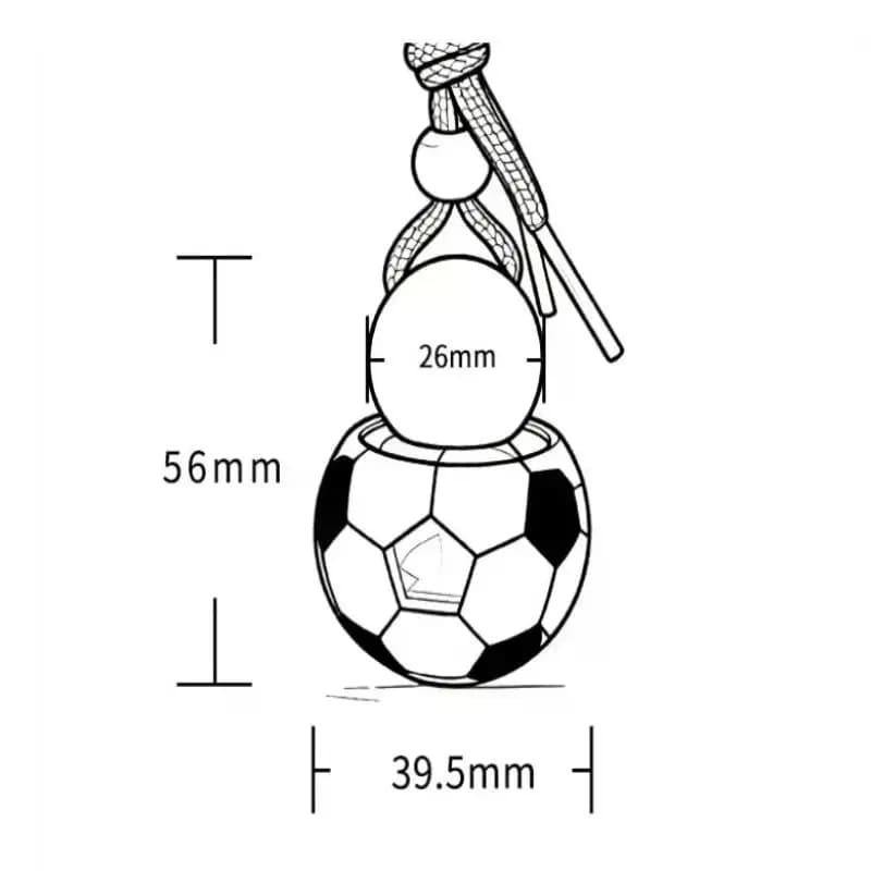 1 pièce Flacon diffuseur d'huiles essentielles pour voiture 5 ml, vide, en forme de ballon de football, en verre, avec bouchons en bois, pour parfum et désodorisant de voiture