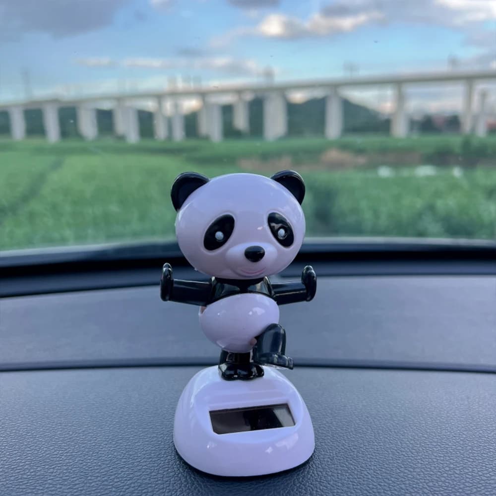 Décoration de voiture Panda Bobblehead – Ornement de tableau de bord Panda hochant mignon, décoration amusante pour la maison et le bureau