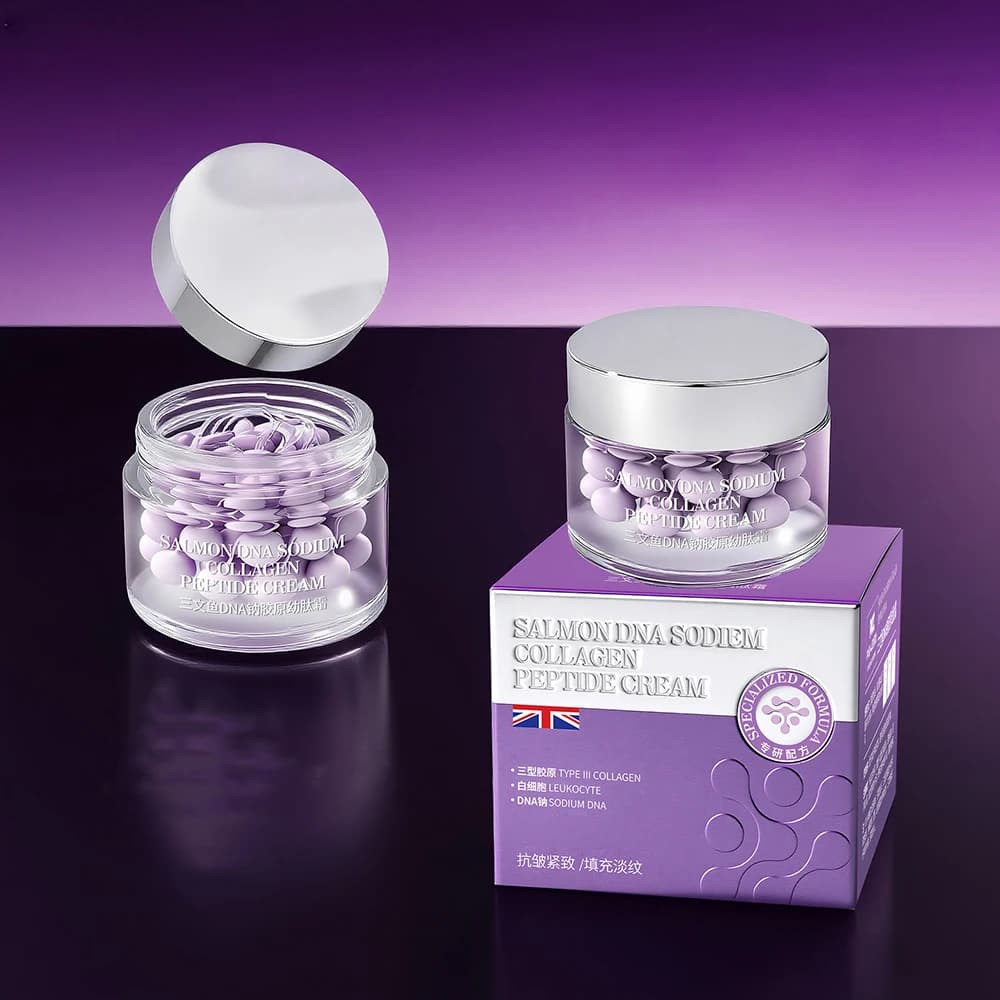 Crème Coréenne Hydratante et Régénérante au Collagène de Saumon et Peptides de Naufrage pour Peaux Sèches et Rugueuses – Soin Anti-âge et Contrôle du Sébum