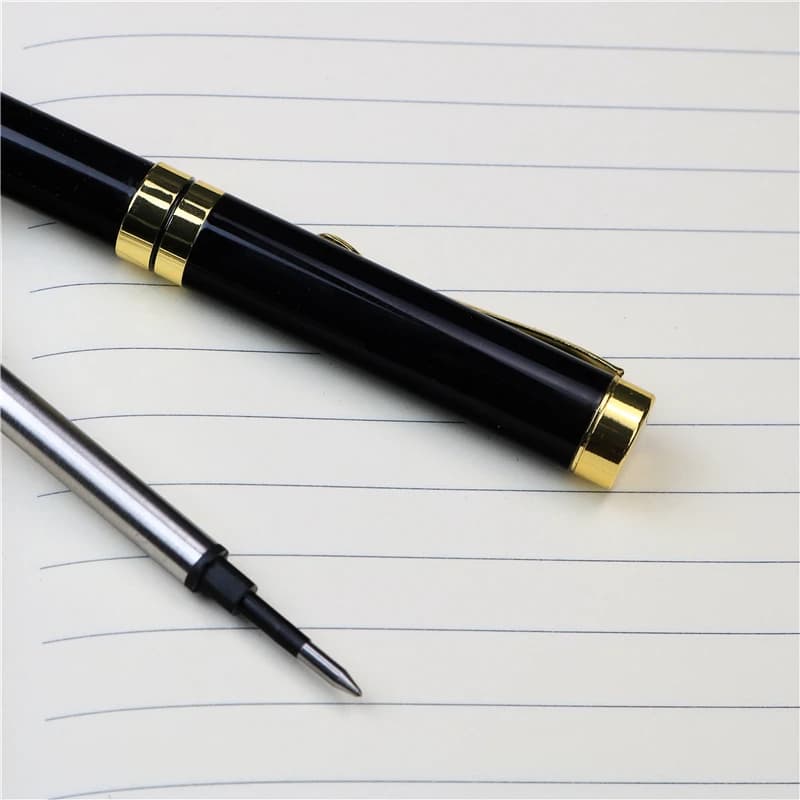 Stylo plume et stylo à bille bureau école texte doré personnalisé gravé commémorer cadeau stylo entièrement en métal étudiant écriture stylo à bille