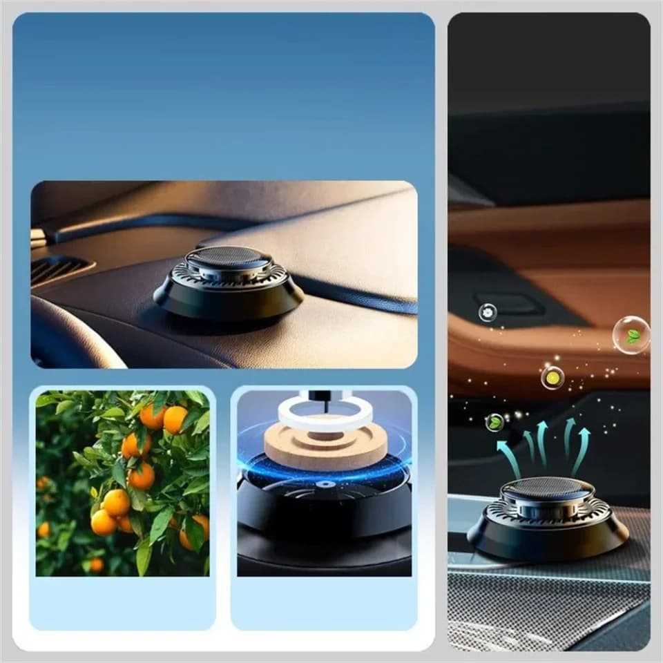 Diffuseur d'arômes solaire pour voiture, rotation automatique, désodorisant pour voiture, parfum pour voiture, ornements de voiture, diffuseur d'huiles essentielles