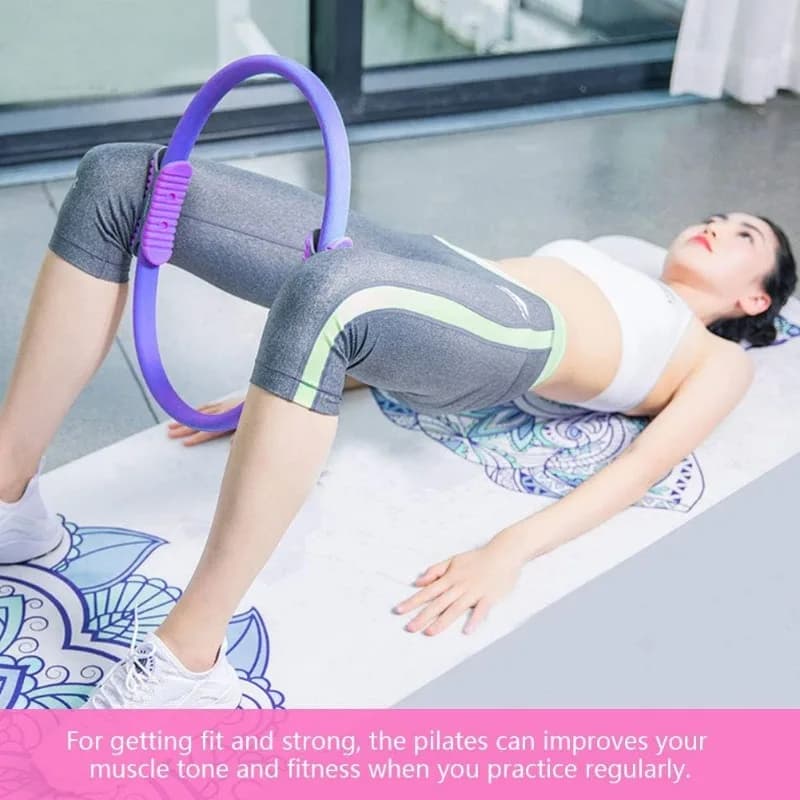 Anneau de Yoga Pilates, cercle d'exercice Durable et antidérapant, cercle d'exercice magique avec double poignée pour l'entraînement musculaire du plancher pelvien des cuisses