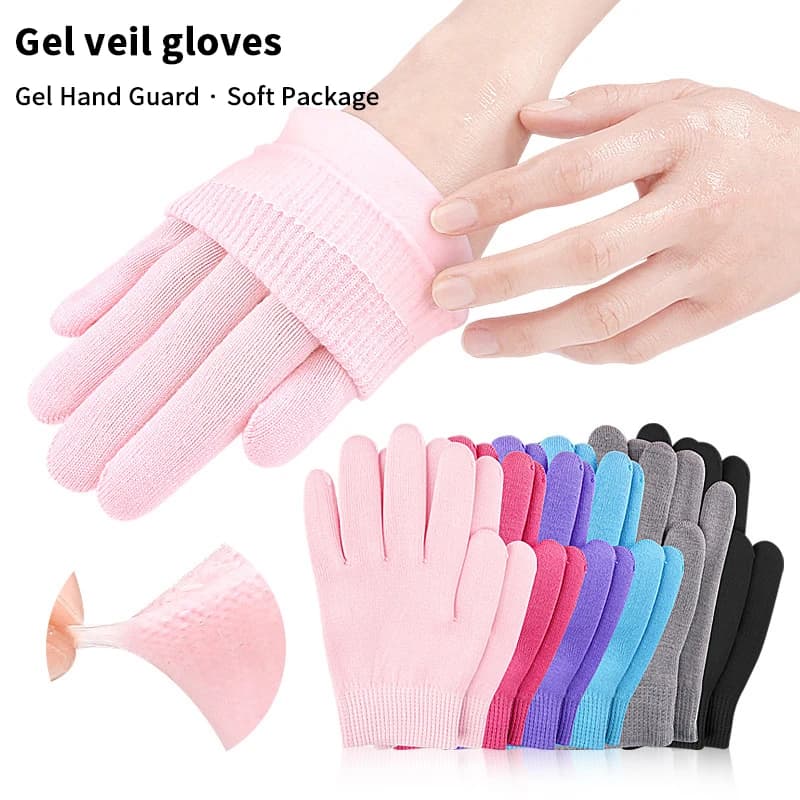 1 paire de chaussettes et gants hydratants multicolores pour les pieds secs et gercés, soin nourrissant et lubrifiant pour la peau, massage aux huiles essentielles