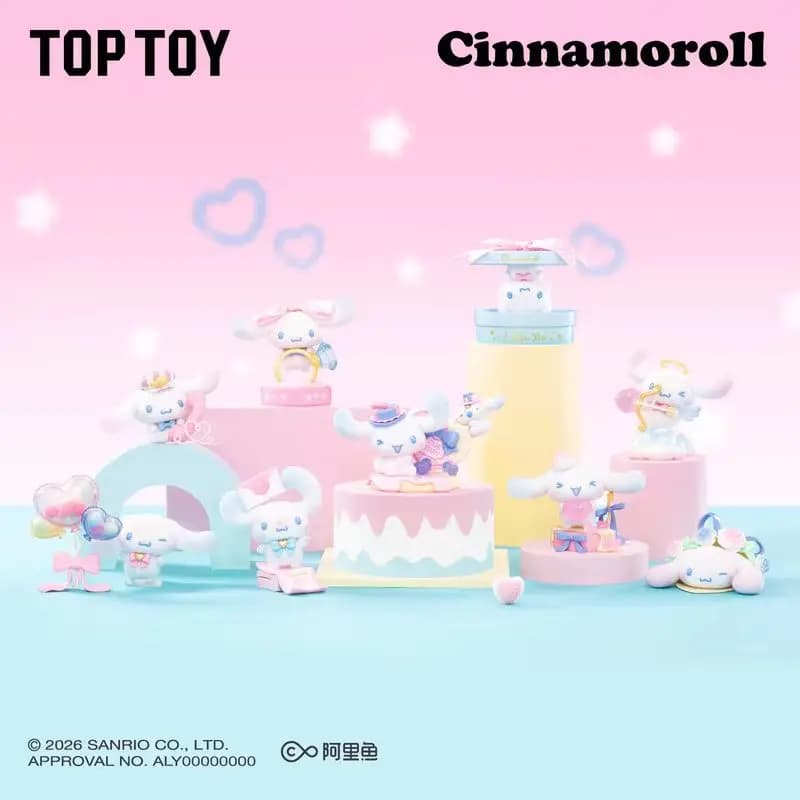Nouvelle figurine floquée Cinnamoroll Blind Box Full Of Love Series, ornement de bureau, jouet de collection tendance, cadeau d'anniversaire
