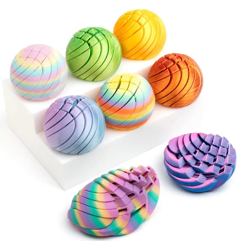 Boule imprimée en 3D, sphère torsadée, équipement de déformation circulaire, boule à flux liquide, conception rotative, balles de soulagement de l'anxiété pour enfants et adultes