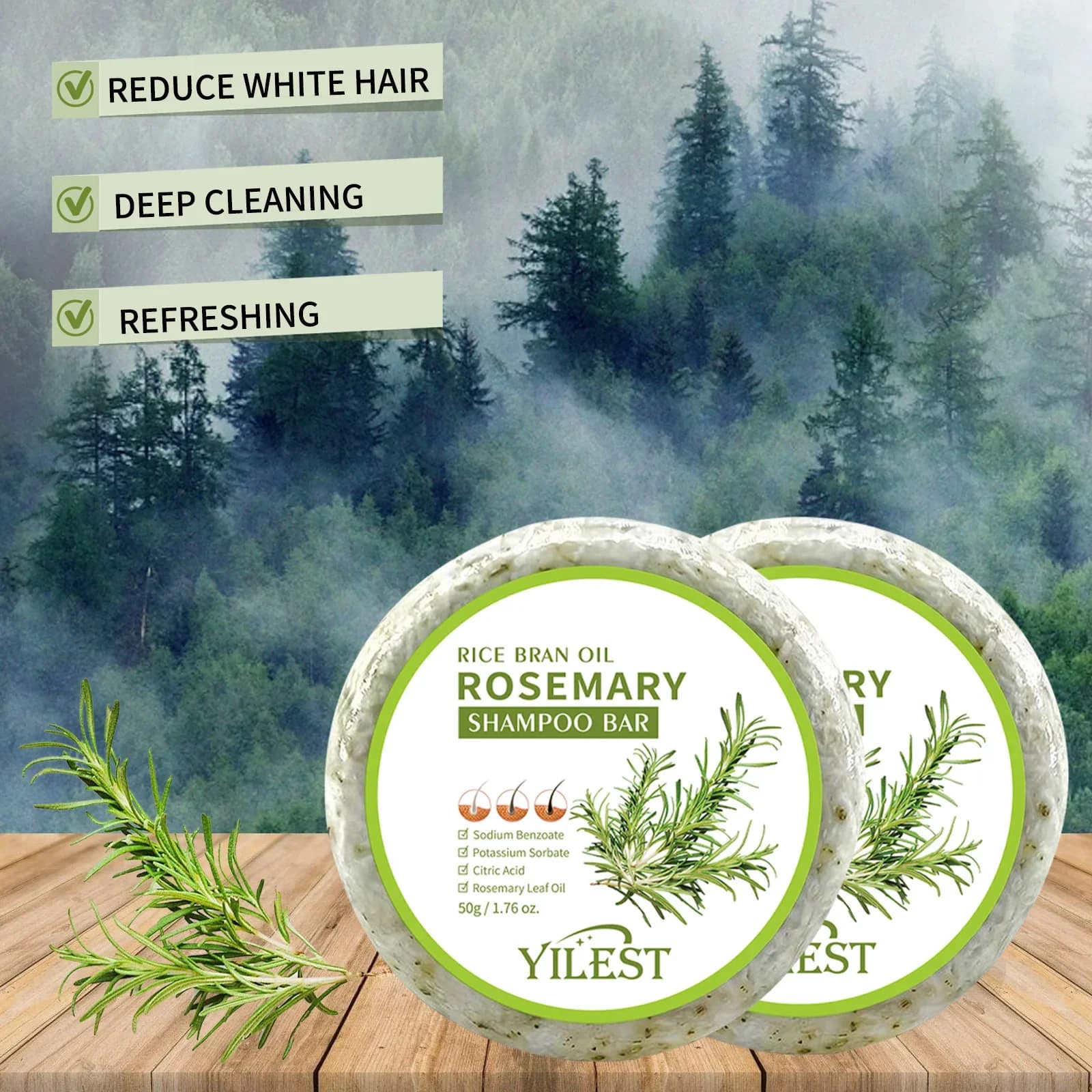 Shampoing au romarin, savon nettoyant