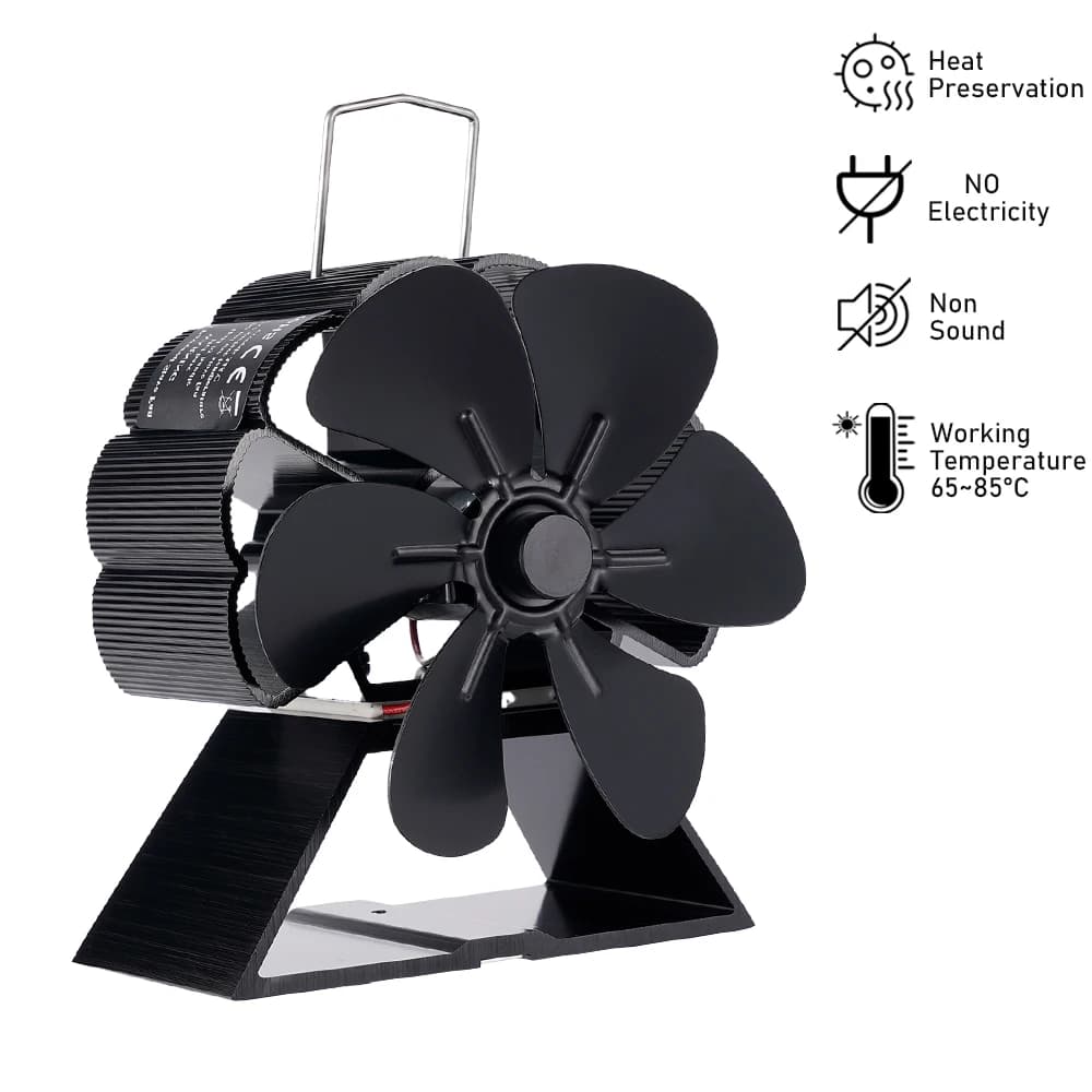 Mini poêle ventilateur 6 pales alimenté par la chaleur