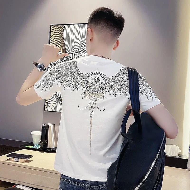 T-shirt blanc avec biscuits pour hommes, Streetwear, Vêtements rock, Goth, Grunge, Slim Fit, Basique, Pas cher, Cool, Top, 5XL