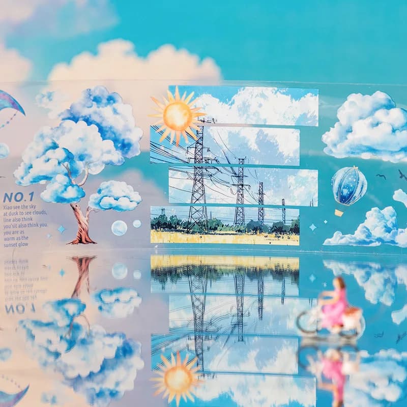 1 rouleau/2 rouleau créatif décoration PET Aquascape ruban ciel série secrète ciel nuages paysage