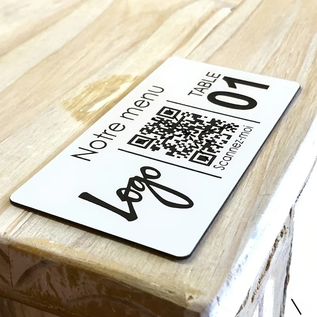 Plaque personnalisée avec code QR gravé - Panneau imperméable