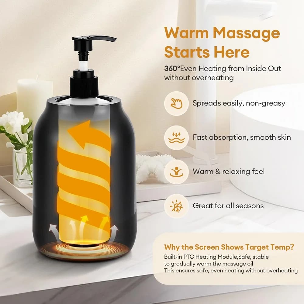 Chauffe-huile essentielle affichage LED réglage de la température chauffe-bouteille d'huile de Massage unique chauffe-huile de Massage